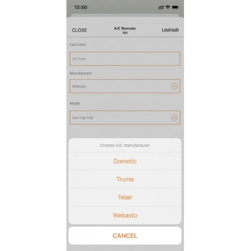 CaraControl IR A/C sender app modul