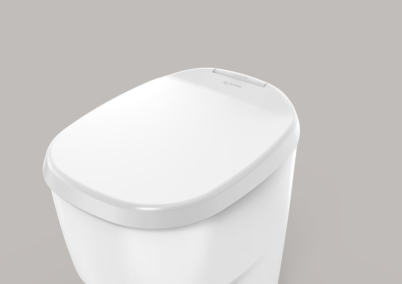 Clesana C1 toilet med L-adapter, sædehøjde 478 mm, posesystem, 12V