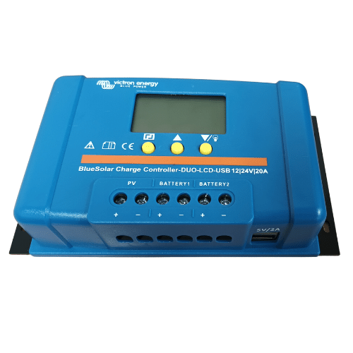 Victron BlueSolar opladningscontroller - DUO LCD+USB 12V│24V │20A