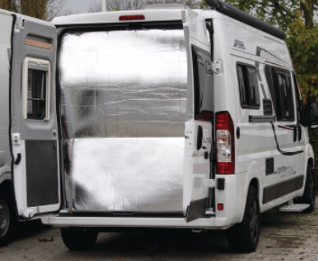 Bagdørsisolering til camper vans lukket