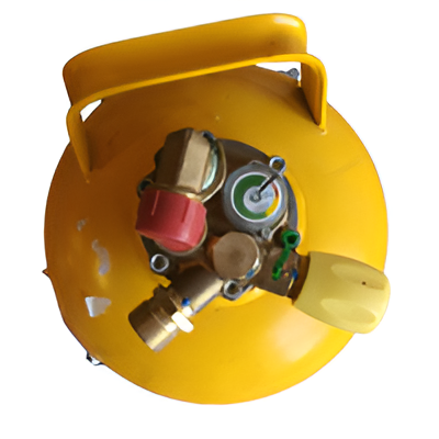 Gaslow 2.7 kg genfyldelig stål gasflaske set fra oven